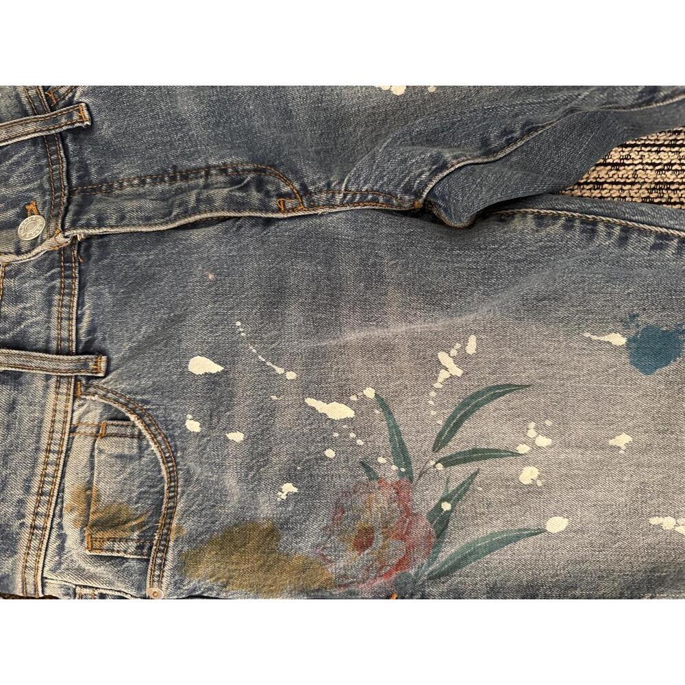 NWOT Pilcro By Anthropologie Boyfriend Painted Jeans Size 27 - Picture 3 of 8